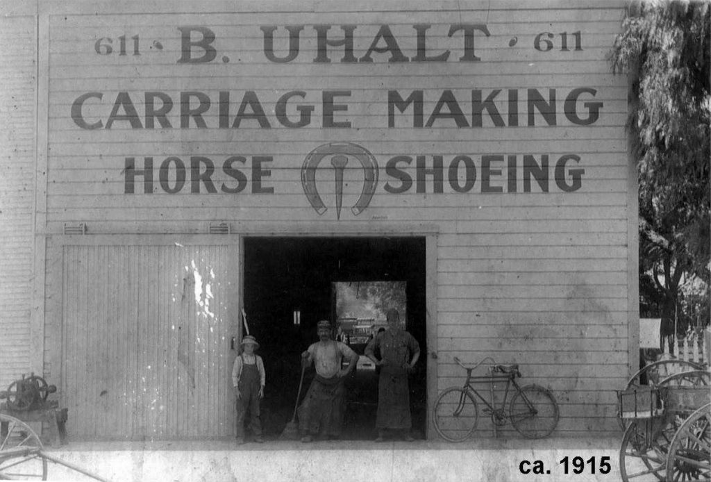 B. Uhalt - Carriage Making / Horse Shoeing 611 Humboldt -- Bakersfield, California - ca. 1915